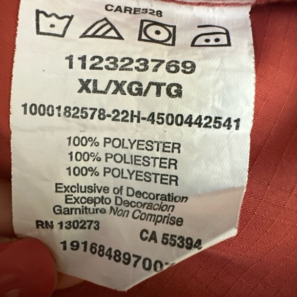 Men's Wrangler Performance X-Large Button Western Long Sleeve Shirt In Salmon - Picture 15 of 16